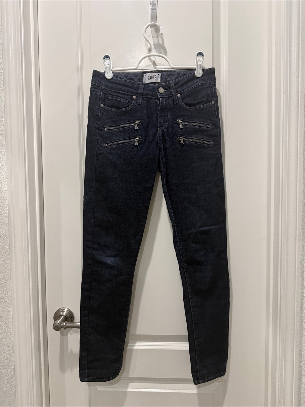 PAIGE Skinny Jeans with Front Zip Details